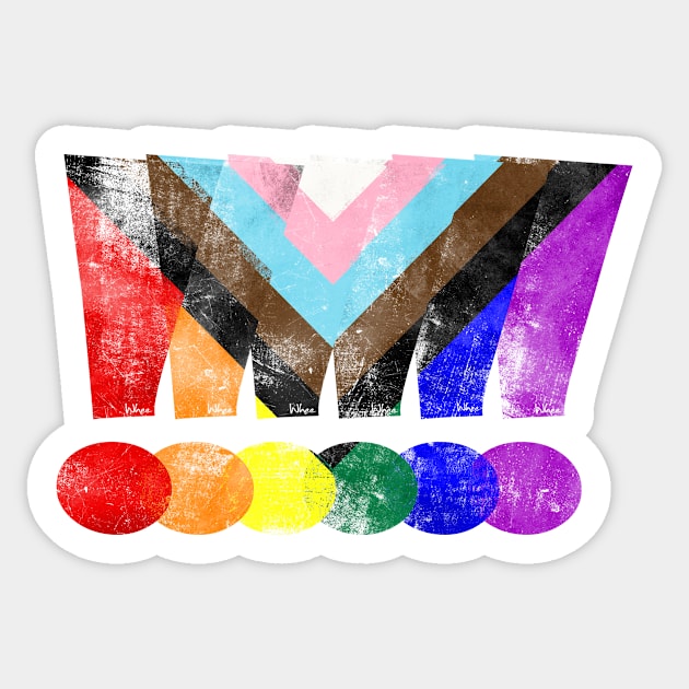 LGBTQ Progress Pride Grunge Exclamation Points Sticker by wheedesign